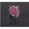 Image 1 : Large Marquise Shaped Ruby Cluster Style Ruby Ring