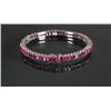 Image 1 : Sterling Silver Ruby Bangle Style Bracelet