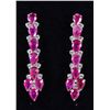 Image 1 : Sterling Silver Drop Ruby Earrings with Cert.