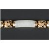 Image 8 : Fine Chinese Jadeite Bracelet w 14K Gold Clasps