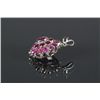 Image 2 : Floral Style Bezel Set Natural Ruby Pendant Cert