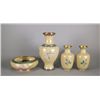 Image 2 : Set of 4 Chinese Bronze Cloisonne Vases and Bowl