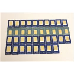 BULLION: [38] (28) 1 oz. gold ingots PAMP Suisse 999.9 fine gold and (10) Perth Mint 99.99 fine gold