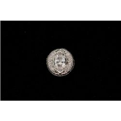 RING: [1] Unisex 14kw marquise cut diamond fashion ring; 1 (ctr) mq dia, approx. 12.4mm x 7.30mm x a