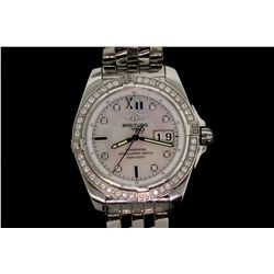WATCH:  [1] Stainless steel gents Breitling Windrider Cockpit automatic watch with white mother of p