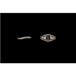 RING: [1] Ladys 14kw diamond engagement ring semi-mount ring; 70 rb dias, 1.1mm = est 0.42cttw, V.Go