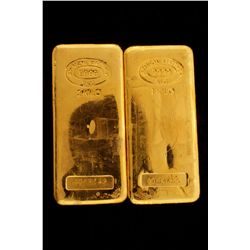 BULLION: [2] One kilogram Johnson Matthey .9999 fine gold bars.