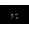Image 2 : EARRINGS: [1] Ladies 14kw studs; 1 RB dia, 6.57mm x 6.56mm x 4.15mm= est. 1.10ct, V.Good/I/VS2; 1 RB