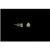 Image 3 : EARRINGS: [1] Ladies 14kw studs; 1 RB dia, 6.57mm x 6.56mm x 4.15mm= est. 1.10ct, V.Good/I/VS2; 1 RB