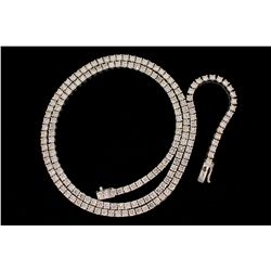 NECKLACE: [1] 14kwg (tested) and dia necklace, 32" long. Prong set with (178) 3.8mm rbc dias I1 clar