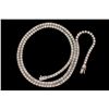 Image 1 : NECKLACE: [1] 14kwg (tested) and dia necklace, 32" long. Prong set with (178) 3.8mm rbc dias I1 clar