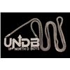 Image 1 : NECKLACE: [1] Diamond and 10kwg (tested) cut-out initials "UNDB" and the works "Up North "D" Boys"  