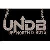 Image 2 : NECKLACE: [1] Diamond and 10kwg (tested) cut-out initials "UNDB" and the works "Up North "D" Boys"  