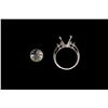 Image 3 : RING:  [1] 14KWG ring set with two round blue sapphires, 3.5 x approx. 2.mms; and one round brillian