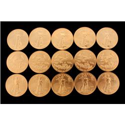 COINS: [15] $50 American Eagle gold coins, 1 oz, 2001.