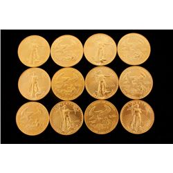 COINS: [12] $50 American Eagle gold coins, 1 oz, 1992.