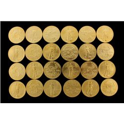 COINS: [24] $50 American Eagle gold coins, 1 oz, 1989.