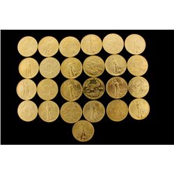 COINS: [25] $50 American Eagle gold coins, 1 oz, 1991.