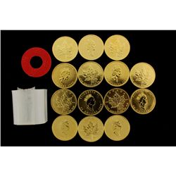 COINS: [14] $50 Canadian Maple Leaf gold coins, .9999, 1 Troy oz, 1999.