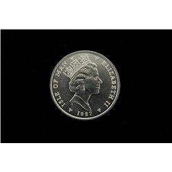 BULLION: [1]  Isle of Man platinum, 1 Troy oz noble coin, 1987.