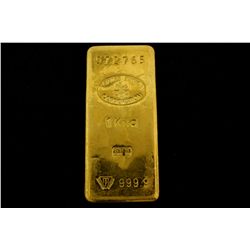 BULLION: [1] One kilogram Suisse Bank Corporation .9999 fine gold bar.