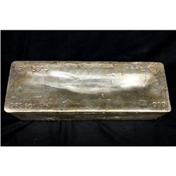 BULLION: [1] Johnson Matthey 969.80 Troy oz, .999 silver bar, 2003.