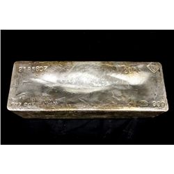 BULLION: [1] Johnson Matthey 977.6 Troy oz, .999 silver bar, 2003.