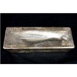 BULLION: [1] Johnson Matthey 1005.90 Troy oz, .999 silver bar, 2003.