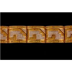 BRACELET:  [1] 14KYG bracelet set with 1,006 round diamonds, approx. 17.25 cttw., good/ G/H & irradi