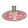Image 1 : PENDANT:  [1] 14KYG 'SF' pendant set with 8 marquise rubies, approx. 0.75 cttw., 537 diamonds, appro