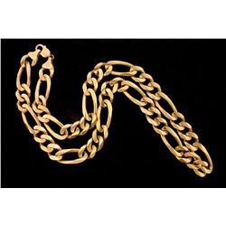 CHAIN:  [1] 10KYG Figaro chain necklace; 14.0mms wide and 27 1/2"s long; 205.3 grams.