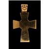 Image 2 : PENDANT:  [1] 10KYG cross pendant with a 14KYG bail is set with round, baguette and princess cut dia