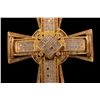 Image 3 : PENDANT:  [1] 10KYG cross pendant with a 14KYG bail is set with round, baguette and princess cut dia