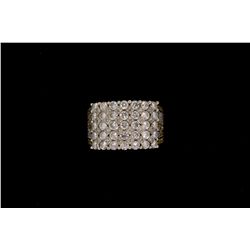 RING:  [1] 10KYG ring set with round diamonds, approx. 4.00 cttw., good-fair/ G-J and irradiated yel