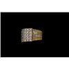 Image 3 : RING:  [1] 10KYG ring set with round diamonds, approx. 4.00 cttw., good-fair/ G-J and irradiated yel