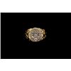 Image 1 : RING:  [1] 14KYG nugget ring set with 25 round diamonds, approx. 1.00 cttw., good/ H/I/ SI1-I1; size
