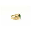Image 2 : RING:  [1] 14KYG ring set with an oval green glass stone; size 9; 6.6 grams.