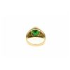 Image 3 : RING:  [1] 14KYG ring set with an oval green glass stone; size 9; 6.6 grams.