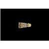 Image 3 : RING:  [1] 14KYG wedding ring set with 22 round and 1 marquise cut (7.7 x 4.4mms) diamonds, approx. 