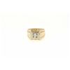 Image 1 : RING:  [1] 18KYG ring set with a synthetic clear stone; size 9; 15.8 grams.