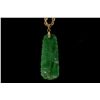Image 3 : NECKLACE:  [1] 14KYG diamond cut rope chain, 2.3mms in diameter; and a carved mottled green jadeite 