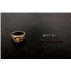 Image 1 : LOOSE STONES:  [8] marquise cut rubies, 1 is broken; 0.96 cttw.   LOOSE STONES:  [7] Round cut diamo