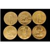 Image 1 : COINS: [6] American Eagle $50 1 oz Fine gold coins uncirculated. (1) 1987 (1) 1998 (1) 1999 (1) 1986