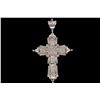 Image 1 : PENDANT: [1] Mens 14kw "invisible" set diamond cross pendant; 241 prin dias, 1.0mmx1.1mm to 1.1mmx1.