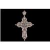 Image 2 : PENDANT: [1] Mens 14kw "invisible" set diamond cross pendant; 241 prin dias, 1.0mmx1.1mm to 1.1mmx1.