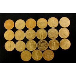 COINS: [21] $50 American Eagle gold coins, 1 oz, 1987