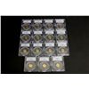 Image 1 : COINS: [15] $5 American Eagle gold coins, 1/10 oz, slabbed and graded PCGS MS69, 2002