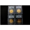 Image 1 : COINS: [4] $50 American Eagle gold coins, 1 oz, slabbed and graded PCGS MS69, 1998