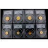 Image 1 : COINS: [4] $10 American Eagle gold coins, 1/4 oz, slabbed and graded PCGS MS69, 1998.COINS: [4] $5 A