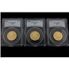 Image 1 : COINS: [3] $25 American Eagle gold coins, 1/2 oz, slabbed and graded PCGS MS69, 2000.